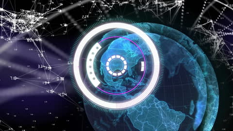 Abstract Digital Globe with Data Processing Overlay