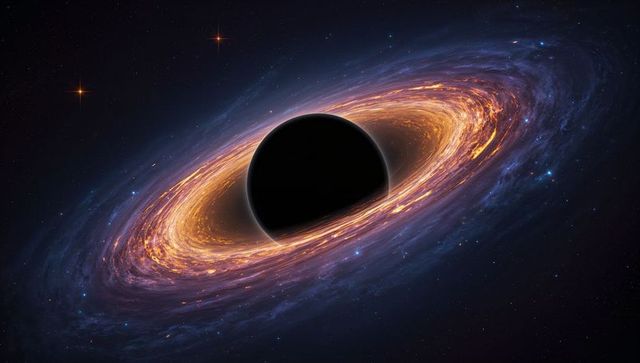 Stunning Visual of Glowing Black Hole in Mysterious Space Environment
