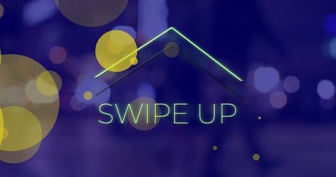 Neon Swipe Up Icon with City Streetlight Background - Download Free Stock Images Pikwizard.com