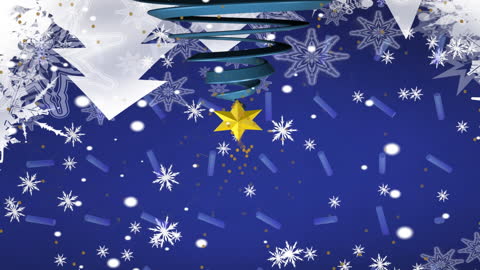 Festive Blue and Gold Upside Down Christmas Tree Design