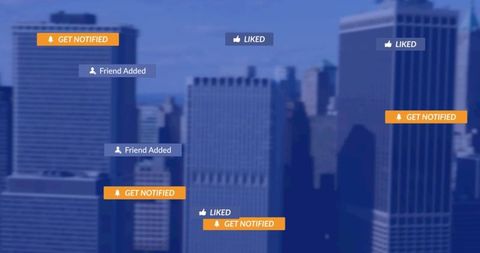 Digital Notifications Hovering Over Urban Landscape - Download Free Stock Images Pikwizard.com