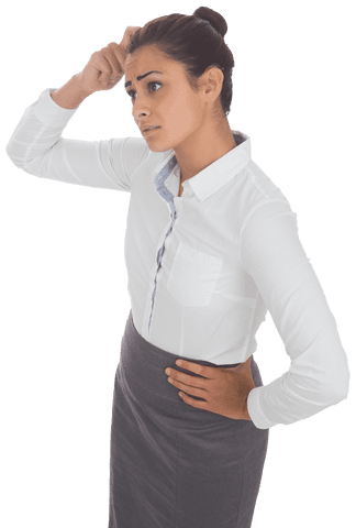 thoughtful businesswoman in white shirt transparent background - Download Free Stock Videos Pikwizard.com