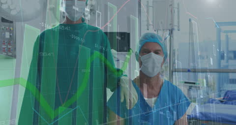 Healthcare Professionals Analyzing Financial Data in Hospital