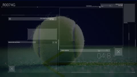 Tennis Ball with Digital Interface Overlay: Merging Sports and Data