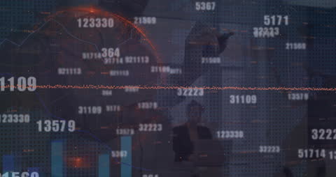 Businessman Analyzing Data Amid Global Finance Network