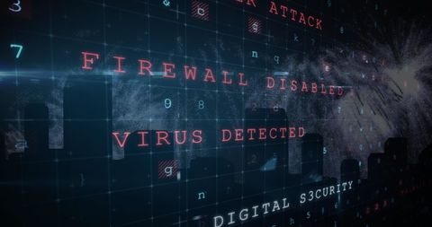 Digital Firestorm: Cybersecurity Concerns Amid Urban Backdrop - Download Free Stock Images Pikwizard.com