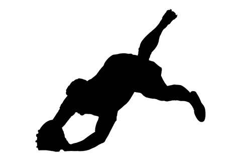 Transparent Silhouette of Rugby Player in Athletic Pose