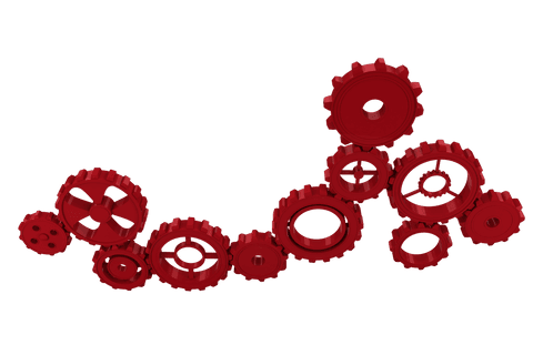 Red Cogs Pattern On Transparent Background Vector Illustration - Download Free Stock Videos Pikwizard.com
