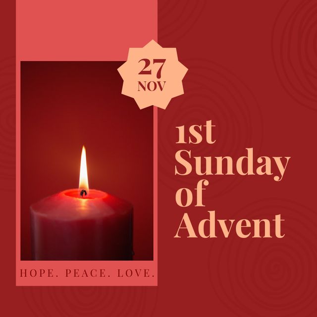 1st Sunday of Advent Celebration with Candlelight - Download Free Stock Templates Pikwizard.com