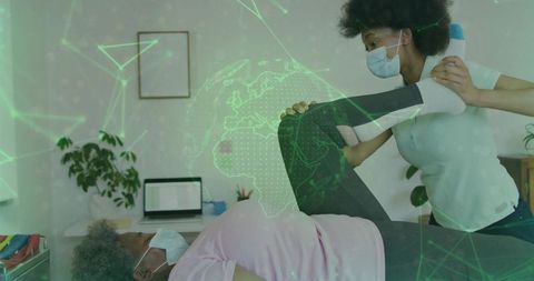 Physical Therapist Assisting Patient in Modern Healthcare Setting