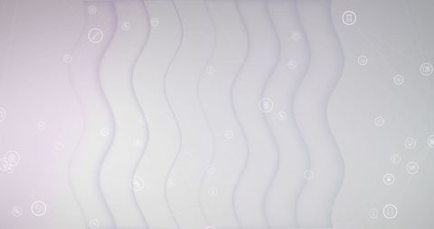 Abstract Digital Interface with Icon Overlays and Wavy Background