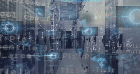 Digital Networking and Data Processing in Modern Server Room