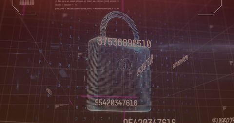 Digital Lock with Floating Numbers Representing Cybersecurity Technology - Download Free Stock Images Pikwizard.com