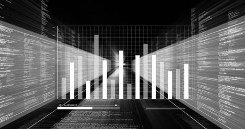 3d bar chart with data visualization and coding elements
