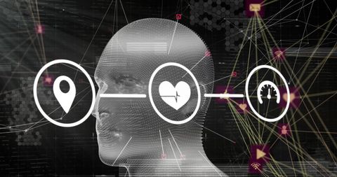futuristic ai interface with healthcare and navigation symbols - Download Free Stock Images Pikwizard.com