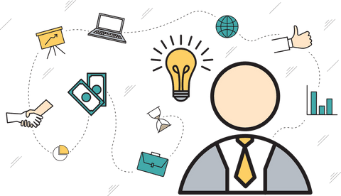 Business Concept Icons Overlay on Transparent Background - Download Free Stock Videos Pikwizard.com