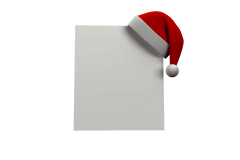 blank white sheet with santa hat on transparent background - Download Free Stock Videos Pikwizard.com