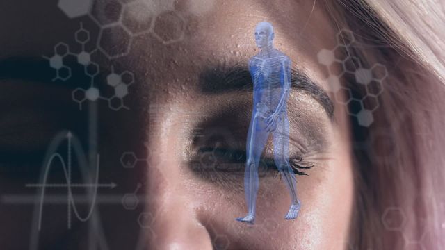 This video is ideal for use in medical publications, research articles, technology blogs, and websites focusing on healthcare innovations. It visually communicates the integration of digital technology with human anatomy, making it suitable for presentations or promotional materials related to medical advancements.