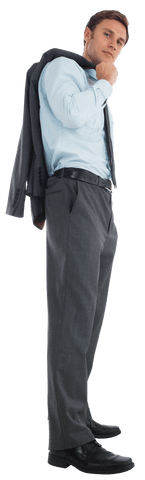 Transparent Businessman Holding Jacket Over Shoulder, Full Body - Download Free Stock Videos Pikwizard.com