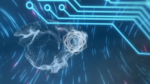 Abstract Digital Brain Animation with Light Trails