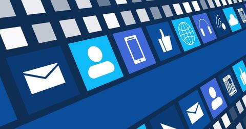 Blue Themed Digital Interface with Social Media Icons - Download Free Stock Images Pikwizard.com
