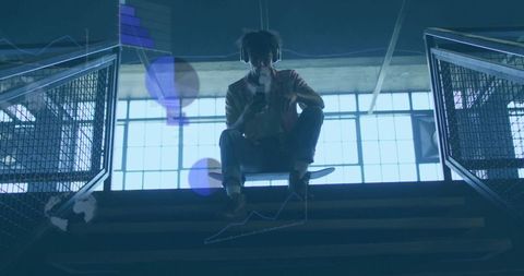 Youthful Creativity in Urban Loft with Music and Style