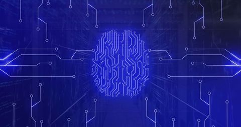 Futuristic Brain Network Overlaying Server Room - Download Free Stock Images Pikwizard.com