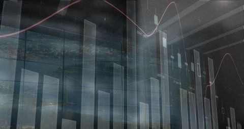 Digital Financial Graphs Overlaying Modern Cityscape View - Download Free Stock Images Pikwizard.com