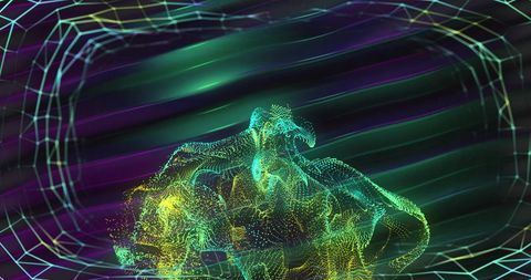 Futuristic Quantum Energy with Vibrant Digital Waves - Download Free Stock Images Pikwizard.com