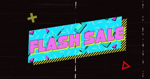 Retro Flash Sale Advertisement Banner with Abstract Graphics