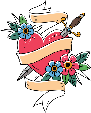 heart emblem sword flowers transparency design - Download Free Stock Videos Pikwizard.com