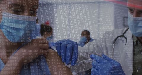 Digital Health Data and Medical Vaccination Concept