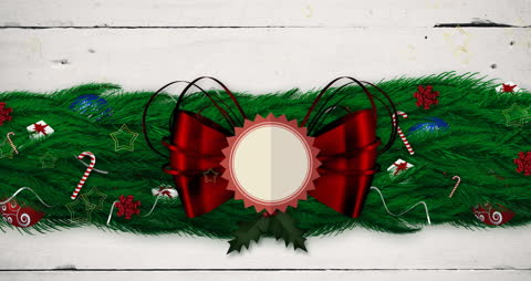 Festive Christmas Border with Ornaments and Animated Falling Stars