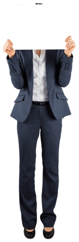 businesswoman holding blank sign on transparent background - Download Free Stock Videos Pikwizard.com