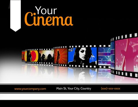 cinematic experience promotion template featuring film strip - Download Free Stock Templates Pikwizard.com