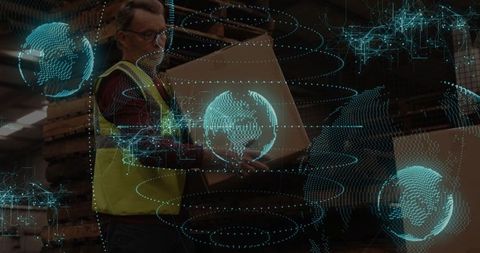 Senior Warehouse Worker Embraces Digital Transformation in Logistics