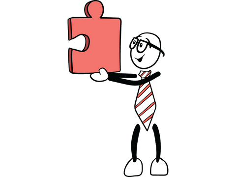 cartoon man holding red puzzle piece on transparent background - Download Free Stock Videos Pikwizard.com