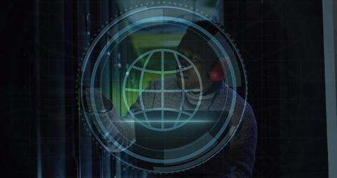 Cybersecurity Engineer Safeguarding Data in Server Room - Download Free Stock Images Pikwizard.com