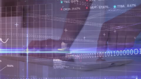 Innovative Technology Interface with Binary Code Overlay