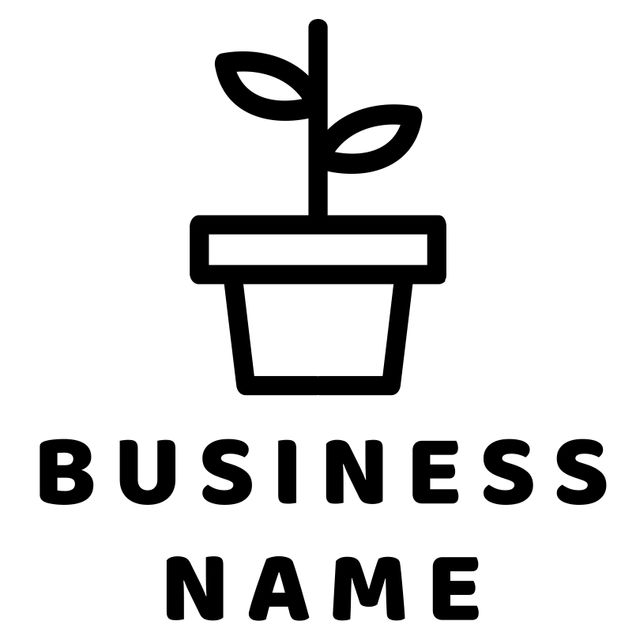 Minimalist Eco-Friendly Business Logo with Potted Plant - Download Free Stock Templates Pikwizard.com