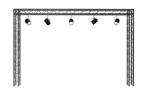 transparent black metal truss with stage lights - Download Free Stock Videos Pikwizard.com