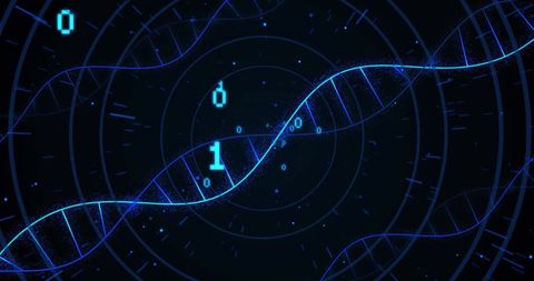 Digital DNA Helix with Binary Code Symbolizing Data Science - Download Free Stock Images Pikwizard.com