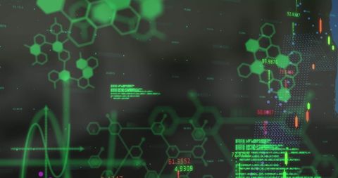 Digital Interface with Green Data Overlaid on Map - Download Free Stock Images Pikwizard.com