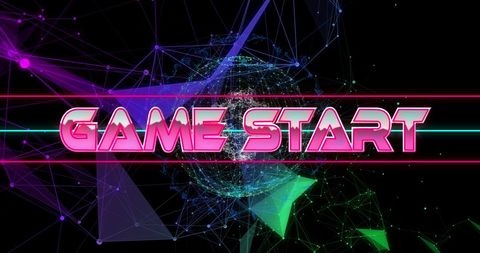 Game Launch Interface with Digital Connections and Futuristic Elements - Download Free Stock Images Pikwizard.com