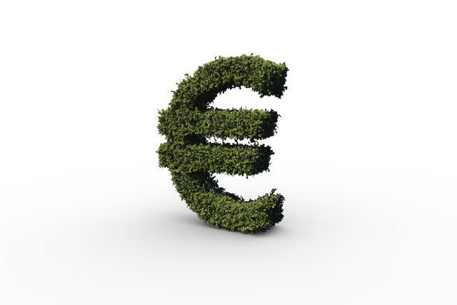 Transparent Green Euro Sign Made of Leaves Symbolizes Eco-friendly Economy - Download Free Stock Videos Pikwizard.com