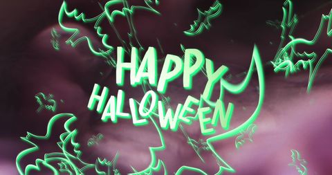 Spooky Green and Pink Halloween Celebration Design