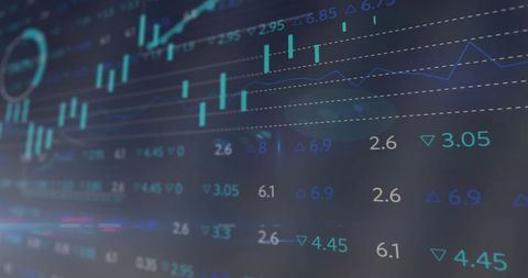 Financial Data Processing with Graphs and Numbers - Download Free Stock Images Pikwizard.com