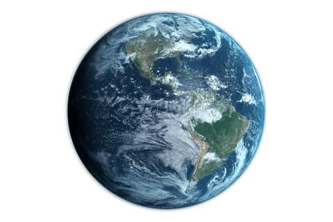 Digital Earth Illustration on Transparent Background for Space Design