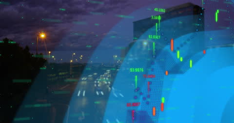 Dynamic Financial Data Overlay on Urban Nightscape
