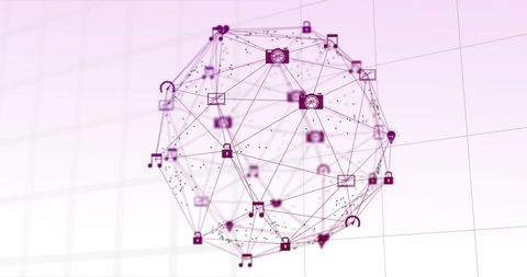 Abstract 3D Network Sphere with Digital Icons - Download Free Stock Images Pikwizard.com